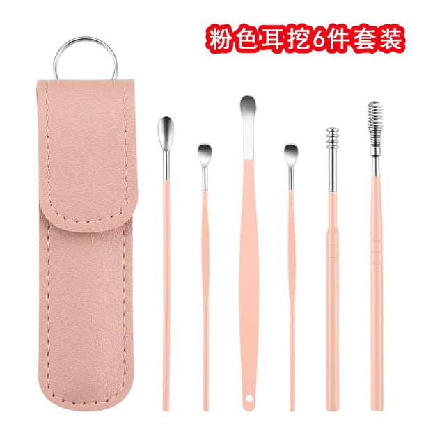 6PCS Ear Cleaner Wax Removal Tool Earpick Sticks Earwax Remover Curette Ear Pick Cleaning Ear Cleanser Spoon Health Care Earpick