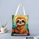 thumbnail image 2 of Sloth Bolso de tela con estampado de lienzo para mujer, bolsa de compras reutilizable y estética, con cremallera interior, regalo para mujer,38*45cm., 2 of 6