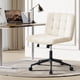 thumbnail image 2 of Silla giratoria Furnimart con patas entrecruzadas y ruedas, piel sintética blanca, 2 of 9
