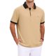 thumbnail image 5 of INSPIRE CHIC Camisas de Polo de Golf de Verano para Hombre con Cuello en Contraste y Bolsillo de Manga Corta 2XL Caqui, 5 of 6