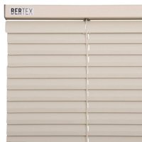 Bertex - Persiana De Aluminio Color Crema, Alto Ajustable Máximo De 140 Cm X Ancho A Elección Para Sala, Living, Oficina O Escritorio (95 Cm De Ancho X 140 Cm De Alto)