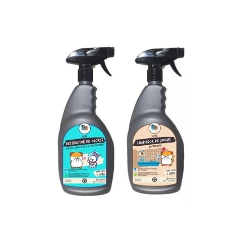 Mascokits - Kit Eliminador De Olores + Limpiador Hamster Cuy Conejo 1Lt