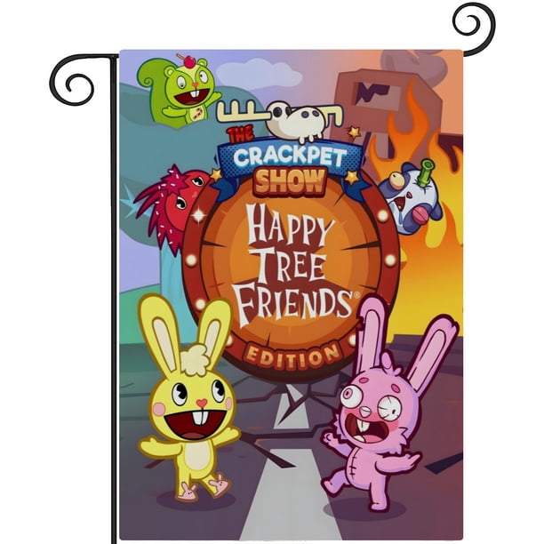 Happy Tree Friends-bandera de jardín temática. Regalo perfecto para fans, amigos y familiares, ideal para actividades al aire libre y decoración de fiestas.28CM*45CM