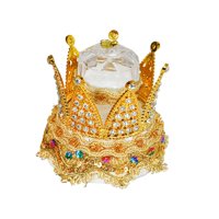 Ioensy - Cajas De Joyería Con Corona, Caja Portátil Para Anillos De Boda Para Aniversario, Cumpleaños, Novia, Oro