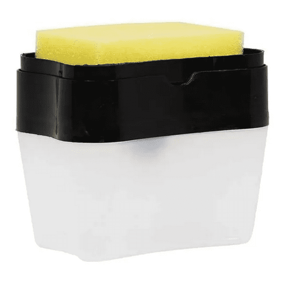 Dispensador De Lavalozas Manual Para La Cocina + Esponja Negro