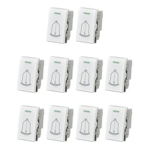 Genérico - Pack 10 Modulo Interruptor Pulsador 10A 250V Diseño Campana Blanco