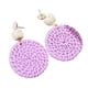 thumbnail image 1 of Pendientes De Ratán De Paja Trenzada De Mimbre Tejido Bohemio Para Mujeres Niñas Púrpura, 1 of 5