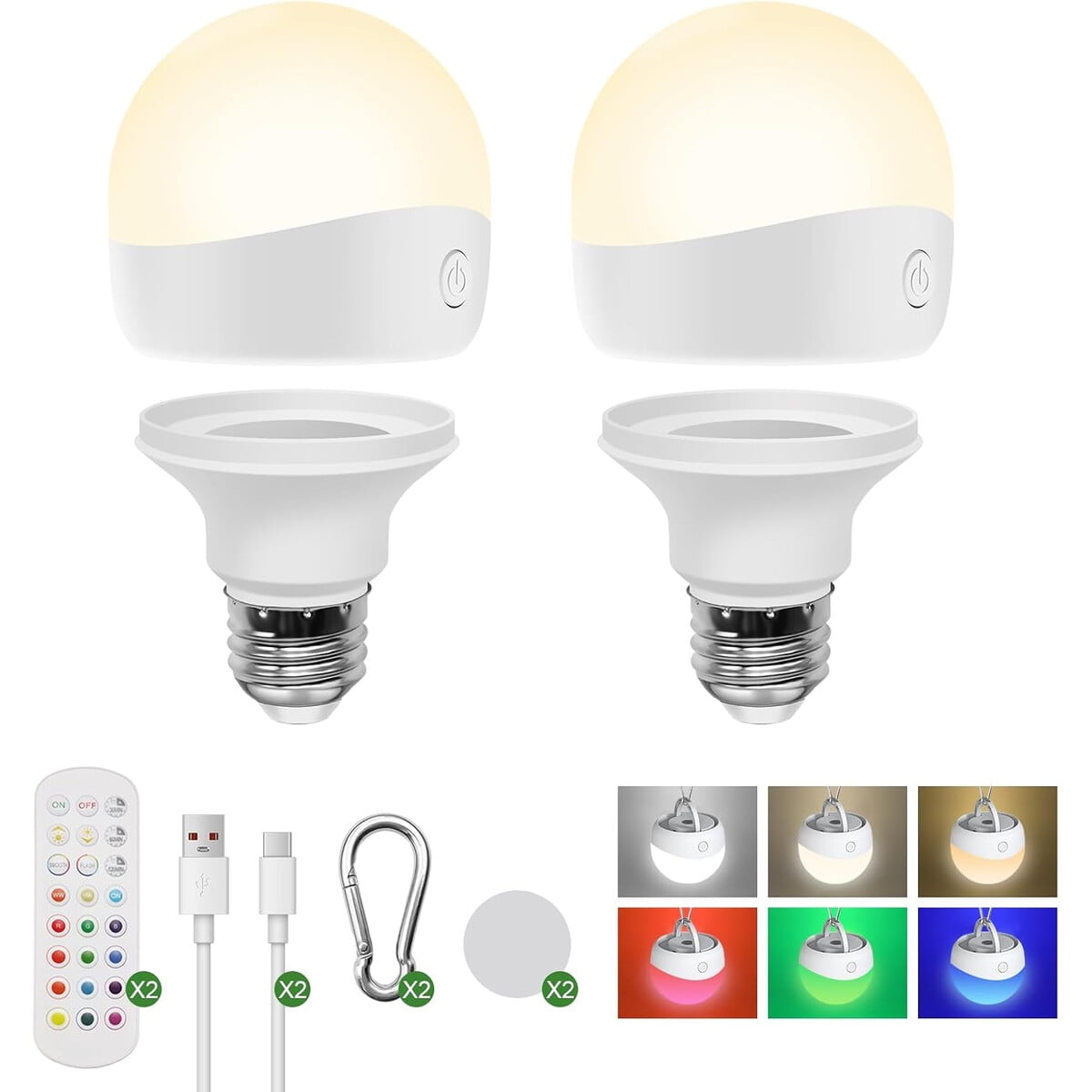 Ampolleta Led Recargable Histar 2500mah E26 Rgb Control