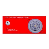 Foco Basculante Dicroico Led Ampolleta Gu10/ Blanco 6W Luz Calida Fsl