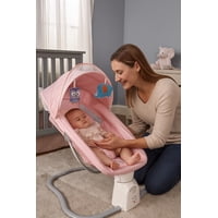 Jagima - Cuna Bebe Mecedor Eléctrico 3 En 1 Música Silla Mecedora Rosa