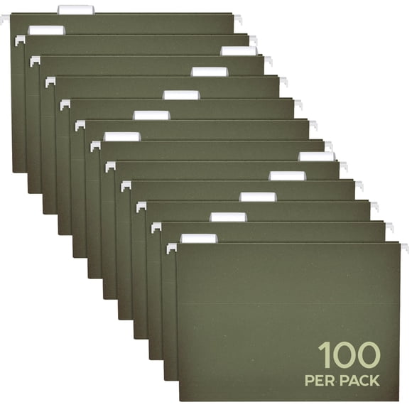 Carpetas Pendaflex tamaño carta, 100 unidades, con pestañas, color verde