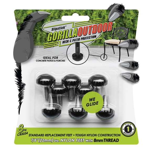Niveladores para muebles Slipstick Gorilla Outdoor, paquete de 8, nylon