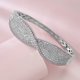 thumbnail image 4 of Pulseras Tipo Brazalete con Moño de 6.5 Pulgadas para Mujer, Brazalete de Diamante Abierto Simulado con CZ, Brazaletes de Plata Esterlina 925, Joyería Fina para Boda y Cumpleaños, 4 of 7
