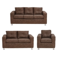 Muebles América - Living George 321 Cuero Auris Café