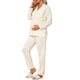 thumbnail image 1 of INSPIRE CHIC Conjunto de Pijama para Mujer 100% Algodón de Manga Larga con Botones, Ropa de Dormir y Conjunto de Descanso con Ajuste Relajado S Beige Cereza, 1 of 6