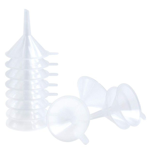 Funnel Auerllcy, pequeño laboratorio científico de plástico transparente, 5,5 cm, 48 unidades