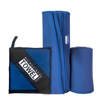 Toallas Microfibra Grande Secado Rápido Pack + Estuche Azul K-Fit