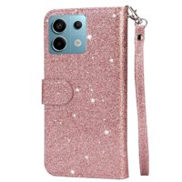 Funda Para Foxdock Elegante Funda Xiaomi Redmi Note 13 5G Glitter Con Cremallera-Ideal Para El Uso Diario