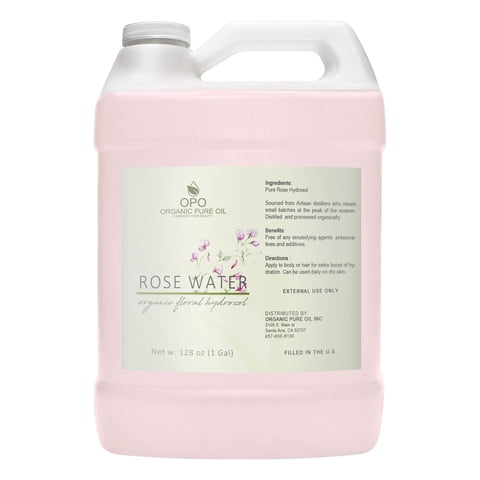 Hydrosol Rose Water Opo 3,8 L, 100% Pura, Destilada Al Vapor