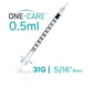 thumbnail image 3 of Jeringa ONE-CARE 0,5 ml 31 G 8 mm Naranja 100 piezas, 3 of 6