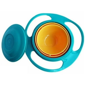 Genérico - Plato Tazon Antivuelco Para Comidas De Bebes Azul Infantil