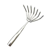 Ioensy - Rastrillo De Mano Mango Cómodo Herramienta De Mano Rastrillo De Arbustos De Metal Para Césped Mulch Grass 7 Dientes