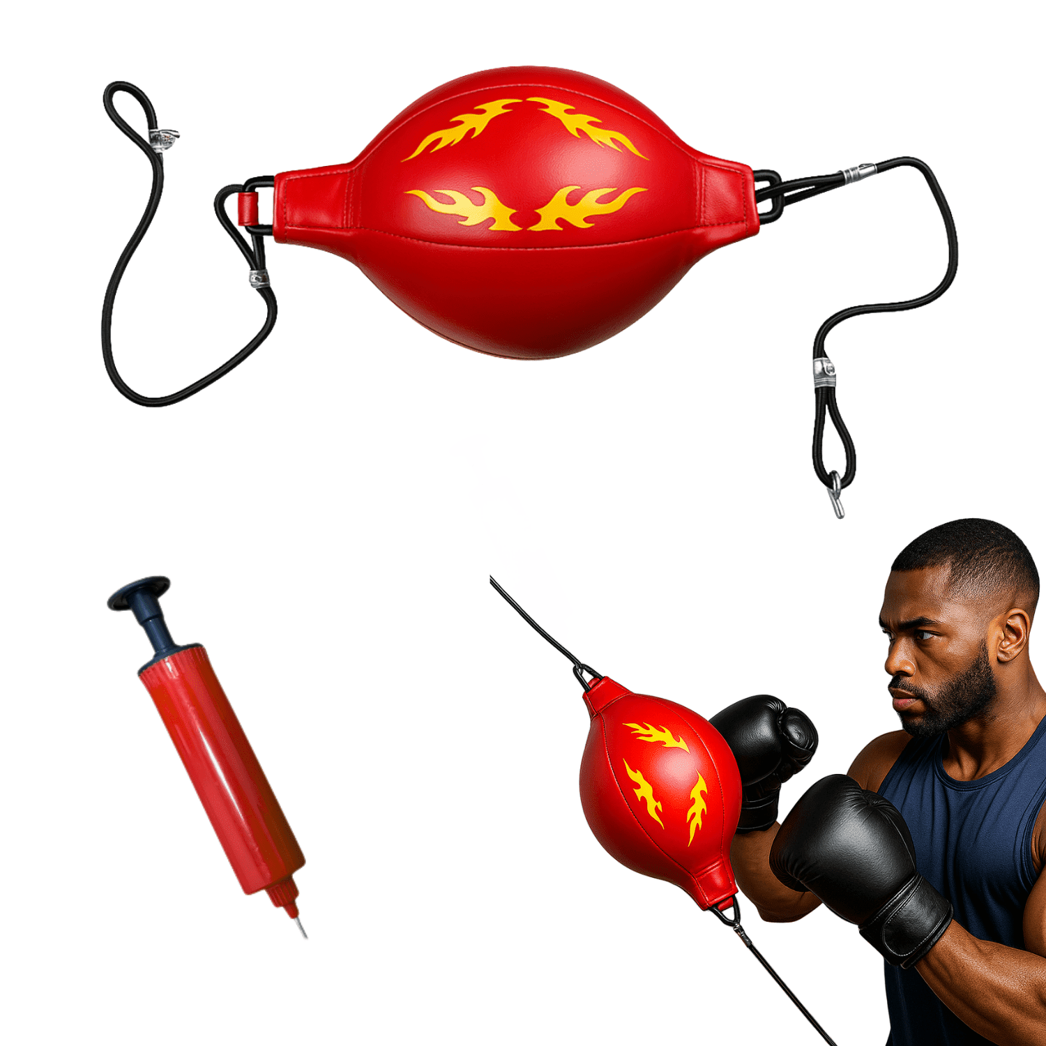 Linea Sport - Pera De Boxeo Con Elastico + Bombin Para Entrenamiento