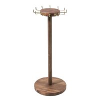 Magideal - Expositor De Joyas De Madera Independiente Para Decoración Del Hogar Con Base Organizadora, Diseño Único Para Colgar Pulseras, Collares Y Relojes De M Oscuro