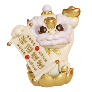 Magideal - Estatua De León Chino Decoración De Año Nuevo Artesanía Resina Decoración Del Festival De Primavera Adorno De Escritorio Para Estante Sala De Estar Of Dorado