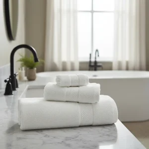 Casadeliacl - Toallones De Baño Teng Fei 70 Cm, Set De 3 Unidades Blanco Lisa
