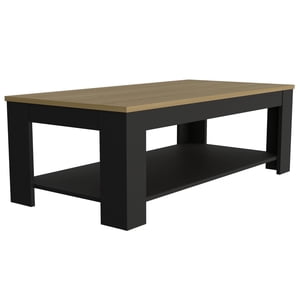 Fmfurniture - Mesa De Centro 120X60X41,5 Cm Cafe Claro Y Negro