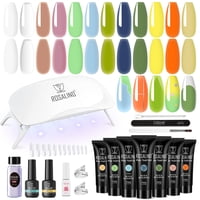 Kit De Gel De Uñas De Polietileno Rosalind De 12 Colores Con Mini Lámpara De Uñas De 10 Ml