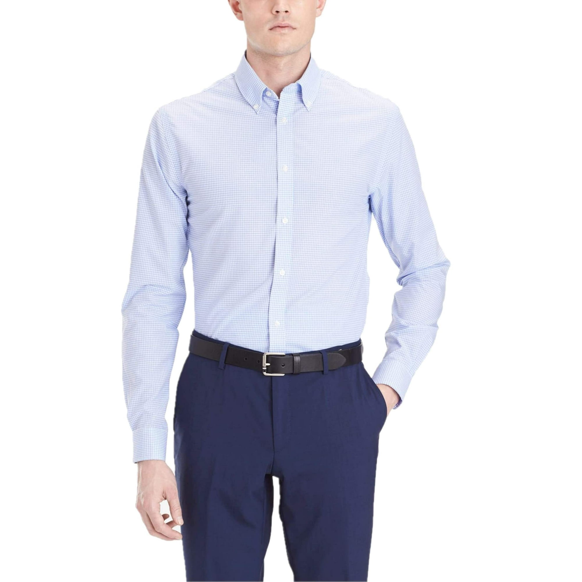 Camisa De Vestir Tommy Hilfiger, Ajustada, A Cuadros Vichy, No Planchados, Para Hombre