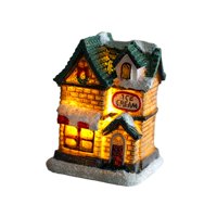 Bothyi - Navidad Nieve Iluminar Casa Resina Miniatura Iluminada Para Oficina Escritorio Estilo B