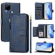 thumbnail image 1 of Funda tipo cartera para REALME C25S con bolsillo con cremallera, tarjetero, soporte, correa para la muñeca y tapa de cuero azul, 1 of 5