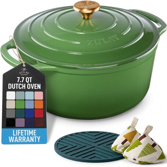 Olla Holandesa Zulay Kitchen 7,7 L Verde apta para horno 260 °C