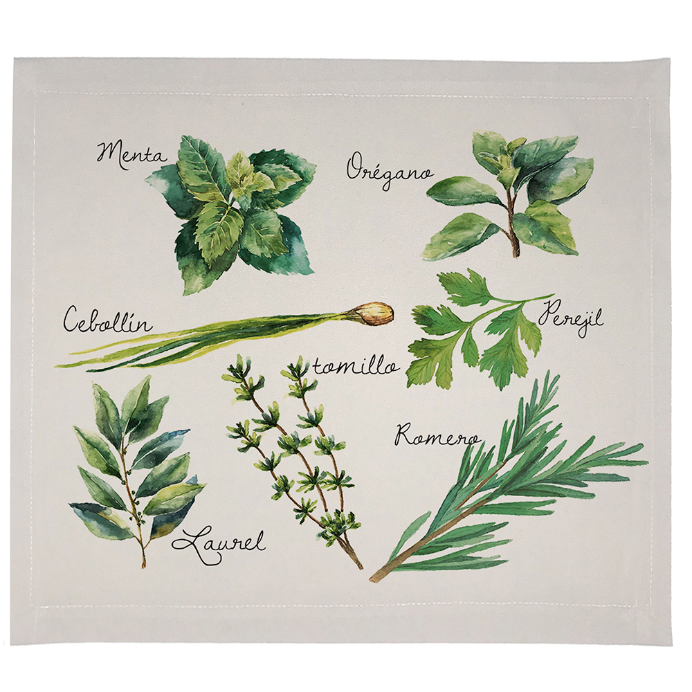 Tuyo Print - Set 4 Individuales Impermeables Hierbas