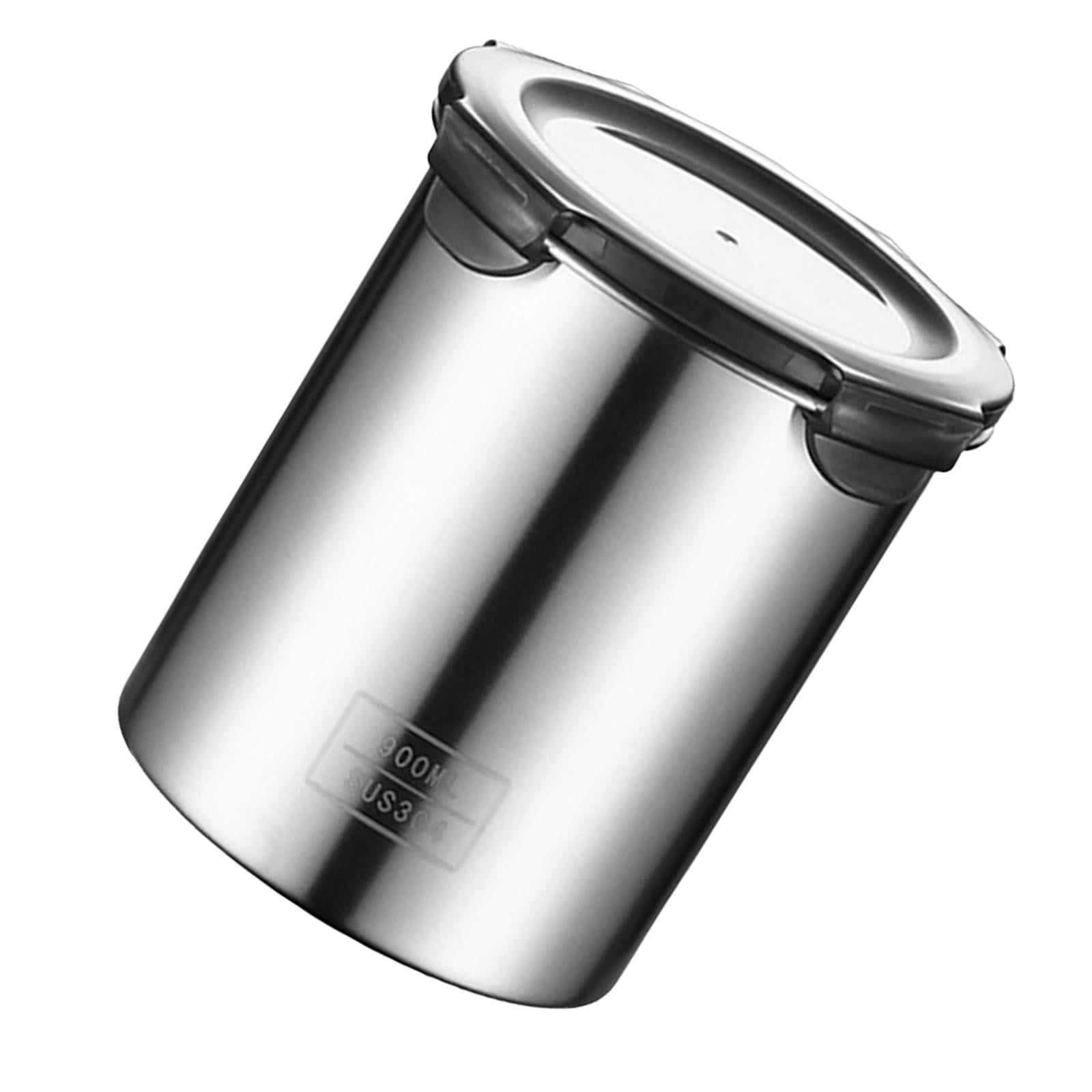 Magideal - Botes De Acero Inoxidable, Recipientes Herméticos Con Tapas, Contenedor De Almacenamiento De Alimentos Con Tapa, Recipientes De Café Para Té, Azúcar Y 900ml