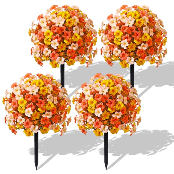 Flores artificiales SHareconn 51 cm resistentes a UV – Pack de 4