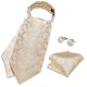 thumbnail image 3 of Set Ascot Cravat de seda con paño y colleras. Modelo White Golden, 3 of 5