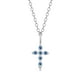 thumbnail image 1 of Collar Cruz De Plata S925 Con Piedra De Nacimiento Azul, 1 of 3