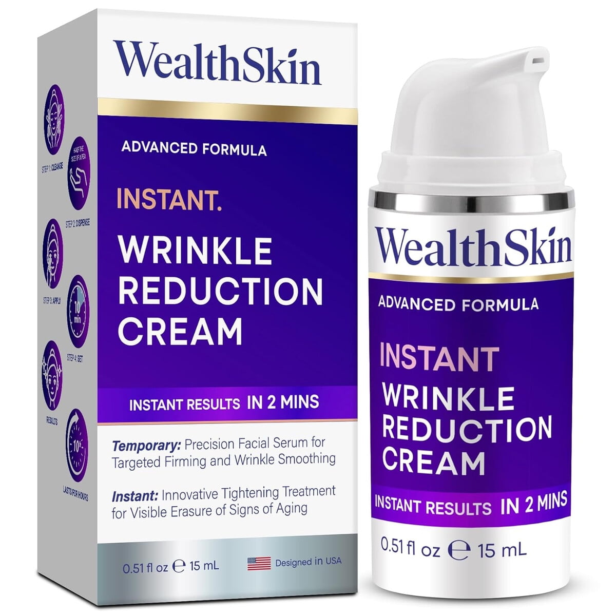 Crema Antiarrugas Wealthskin Instantanea 15ml Efecto Rapido