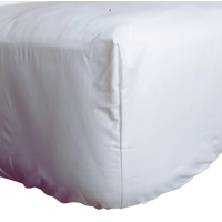 Genérico - Sabana Bajera Elasticada 2 Plazas Blanco 200 Hilos