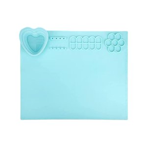 Magideal - Tapete De Silicona Para Manualidades, Tapete Con Molde De Fundición De Joyería, Pintura Artística, Protector De Mesa Multiusos Diy Con Taza, Tapete De , Azul