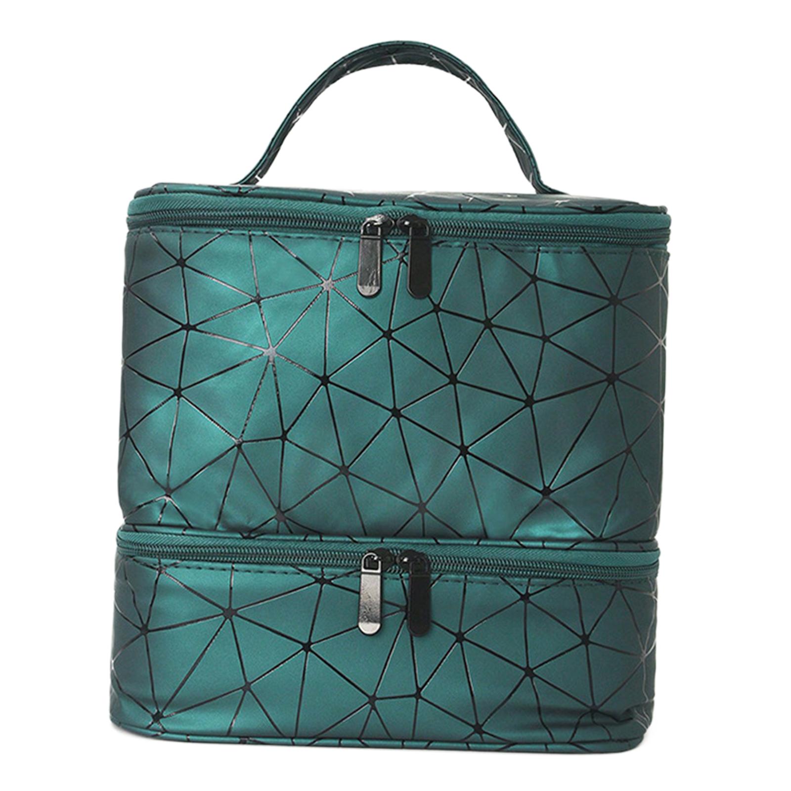 Magideal - Estuche Organizador De Esmalte De Uñas, Caja De Almacenamiento Portátil Con Asa Para Manualidades, Organizador De Almacenamiento De Suministros Cosmét Verde