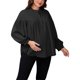 thumbnail image 1 of INSPIRE CHIC Camisas de Maternidad para Mujeres Blusas Plisadas con Botones Manga Larga para Embarazo y Lactancia S Negro, 1 of 6