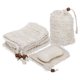thumbnail image 1 of Uxcell 20 Pcs Bolsa Salvadora de Jabón, Bolsa de Jabón de Malla de 5.5"x3.5" con Cordón y Cuentas de Madera Marrón Claro, Bolsa de Algodón Exfoliante para Ducha Corporal, Espuma, Viaje, Camping, Beige, 1 of 6