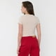 thumbnail image 2 of Polera Mujer Ajustada Manga Corta Beige Corona, 2 of 5
