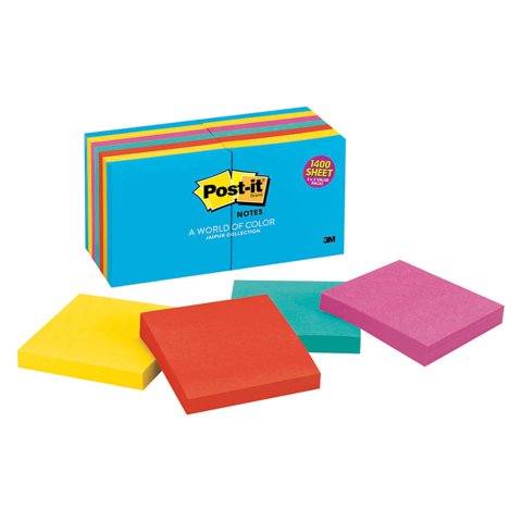 Bloques Post-It Notes 3M Ultra 14 De 3 X 3 Pulgadas (Juego De 3)