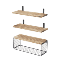 Kit 4 Capas Repisas Flotantes Belug De Madera Modernas Marron Claro